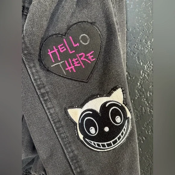 Custom Black Denim Jacket Catwoman - Picture 3 of 5